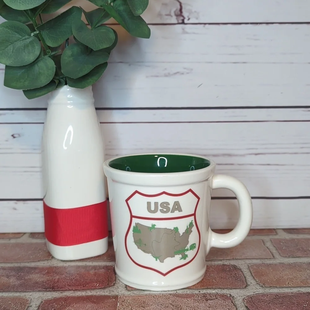Vintage‎ Magenta Map of United States of America USA Large Oversized Coffee Mug